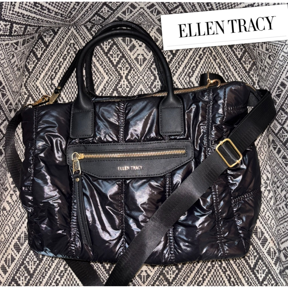 Ellen Tracy Quiet Luxury Teagan Patent Puffer
Quilted Double Handle Satchel Bag